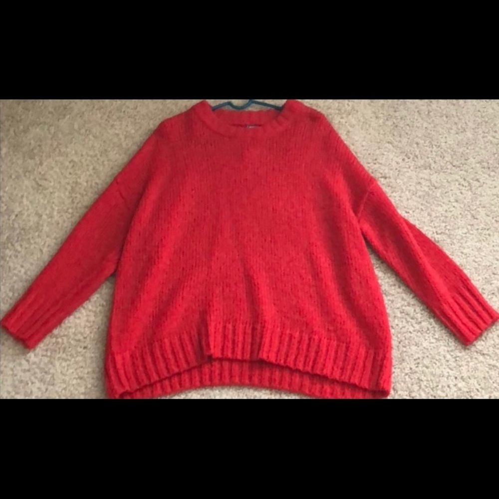 Aerie Red Oversized Sweater